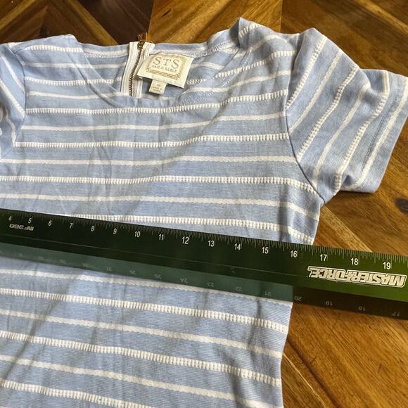 STS Sail to Sable Dress Striped Shift Blue White Sailor Nautical Sz‎ M Stretch - Picture 5 of 7